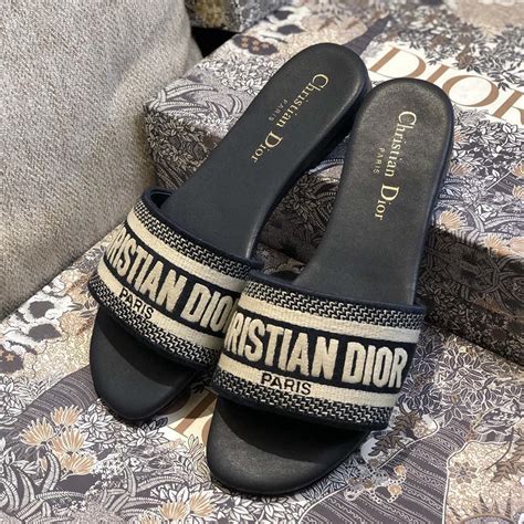 dior black dway slides|christian dior mules.